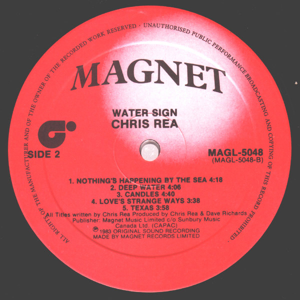 Chris Rea - Water Sign (LP, Album)