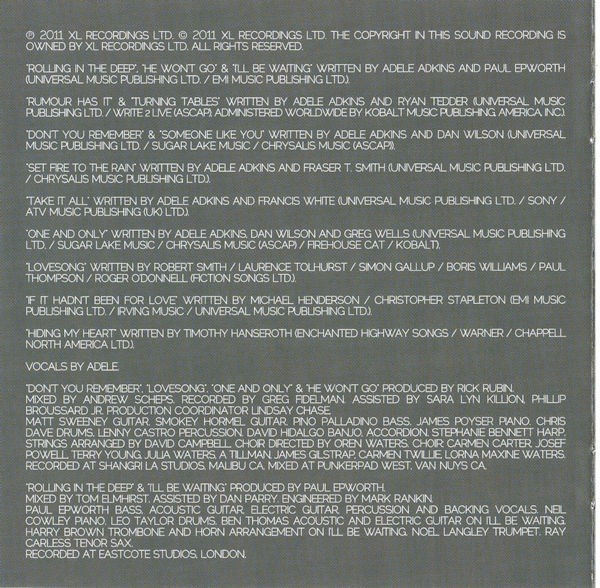 Adele (3) - 21 (CD, Album, Ltd)