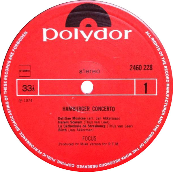 Focus (2) - Hamburger Concerto (LP, Album, Gat)