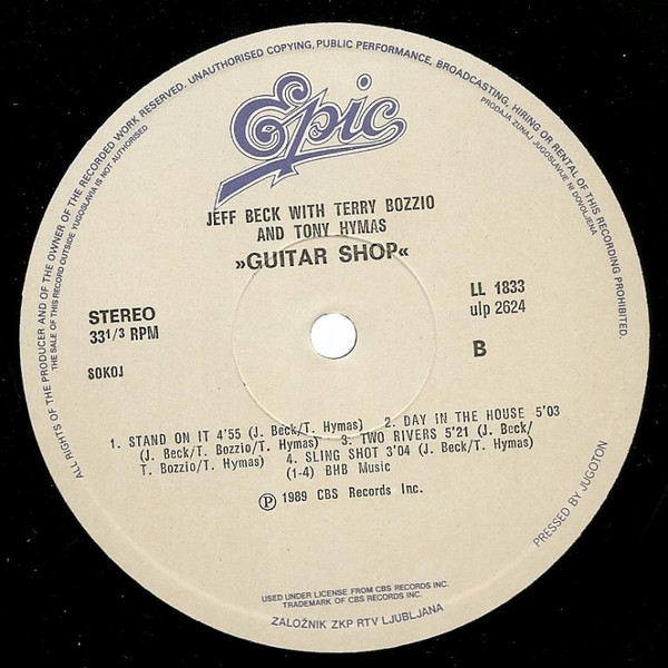 Jeff Beck With Terry Bozzio And Tony Hymas - Jeff Beck's Guitar Shop (LP, Album)