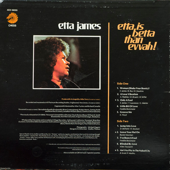Etta James - Etta Is Betta Than Evvah! (LP, Album, Mon)