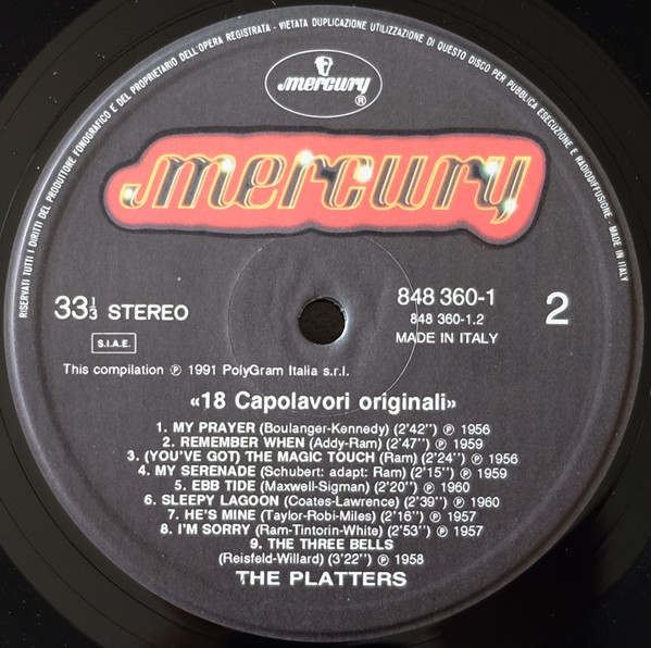 The Platters - 18 Capolavori Originali (LP, Album, Comp)