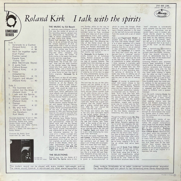 Roland Kirk - I Talk With The Spirits (LP, Album, Mono, RE)