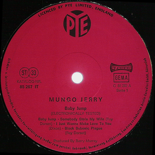 Mungo Jerry - Baby Jump (Electronically Tested) (LP, Album, Gat)