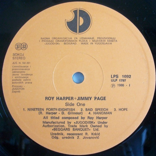 Roy Harper & Jimmy Page - Whatever Happened To Jugula? (LP, Album)