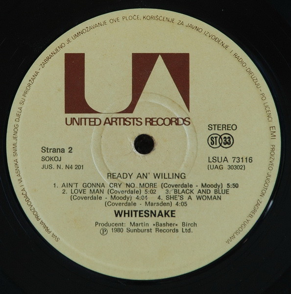 Whitesnake - Ready An' Willing (LP, Album)