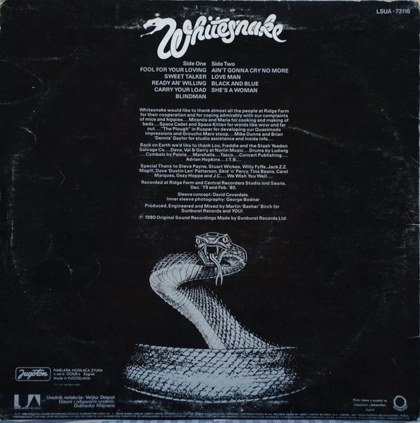 Whitesnake - Ready An' Willing (LP, Album)