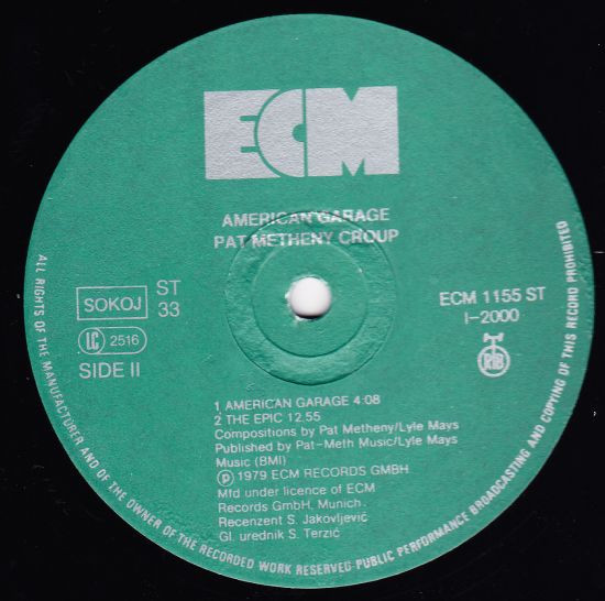 Pat Metheny Group - American Garage (LP, Album, RE)