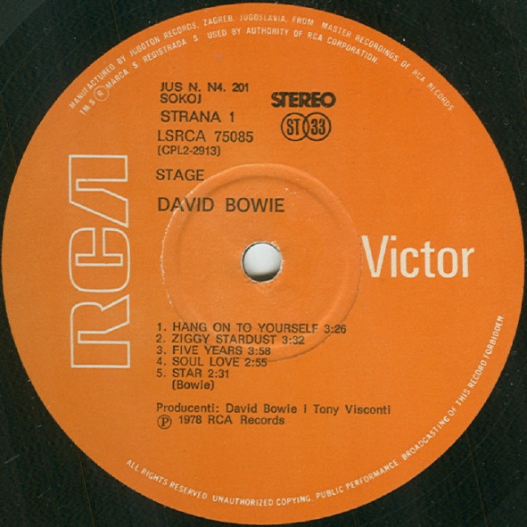 David Bowie - Stage (2xLP, Album, Gat)