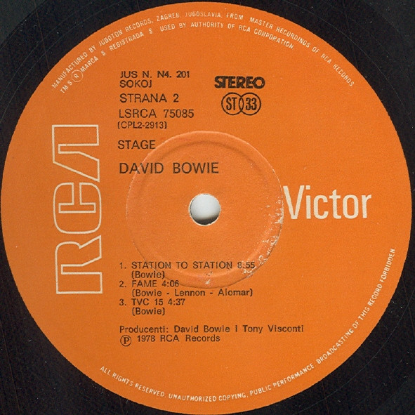 David Bowie - Stage (2xLP, Album, Gat)