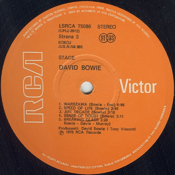 David Bowie - Stage (2xLP, Album, Gat)