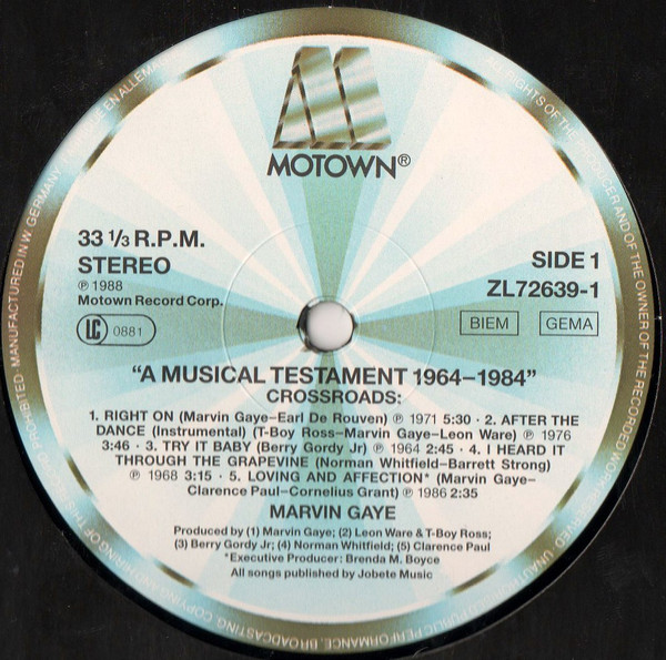 Marvin Gaye - A Musical Testament 1964 - 1984 (2xLP, Comp)