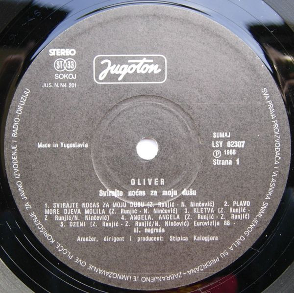 Oliver* - Svirajte Noćas Za Moju Dušu (LP, Album)