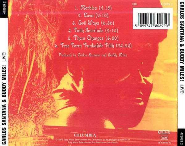 Carlos Santana & Buddy Miles - Live! (CD, Album, RE)