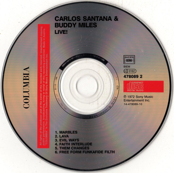 Carlos Santana & Buddy Miles - Live! (CD, Album, RE)
