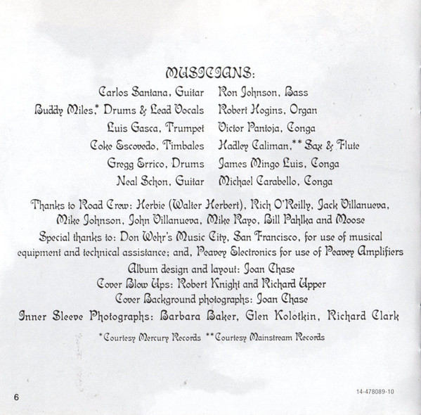 Carlos Santana & Buddy Miles - Live! (CD, Album, RE)