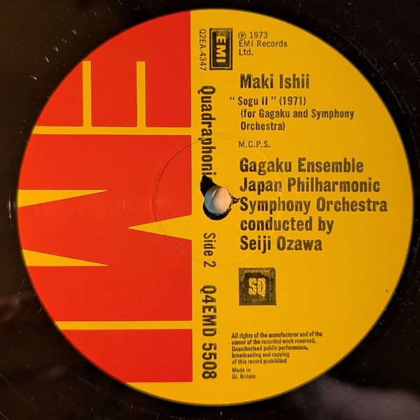 Stomu Yamash'ta / Takemitsu* / Ishii* - Cassiopeia / SÅ-GÅ« II (LP, Album, Quad)