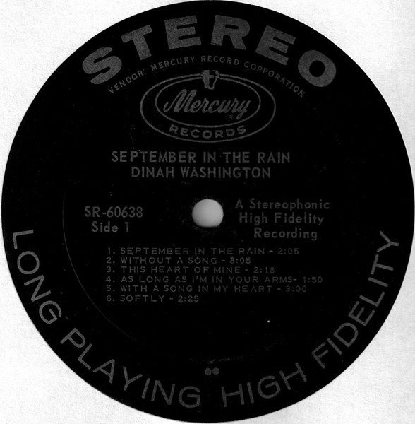 Dinah Washington - September In The Rain (LP)
