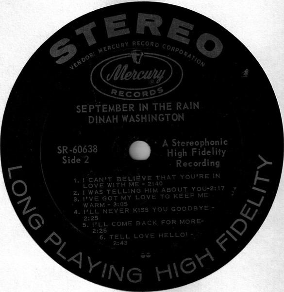 Dinah Washington - September In The Rain (LP)
