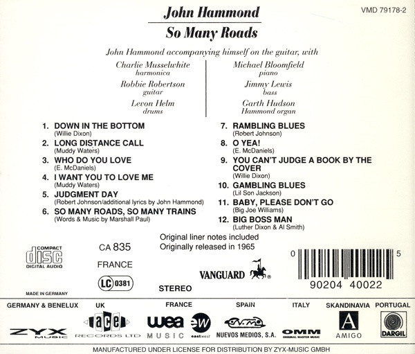 John Hammond* - So Many Roads (CD, Album, RE)