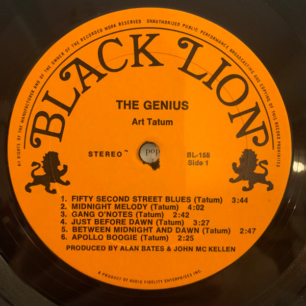 Art Tatum - The Genius (LP, Album, Bla)