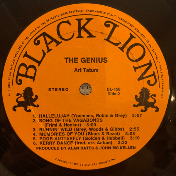 Art Tatum - The Genius (LP, Album, Bla)