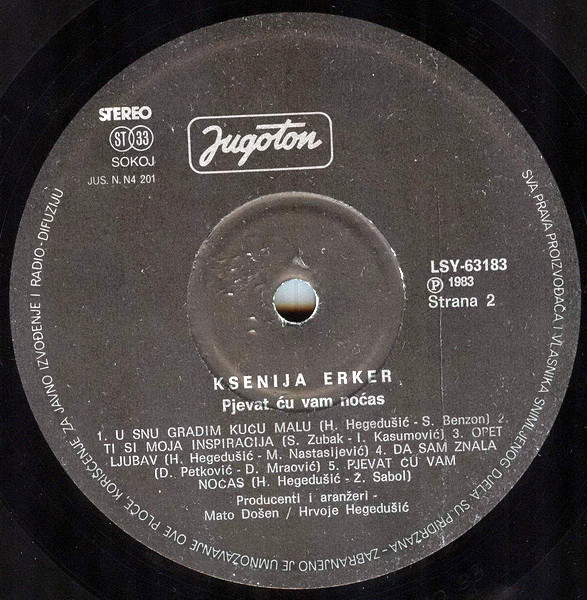 Ksenija Erker - Pjevat Ću Vam Noćas (LP, Album)