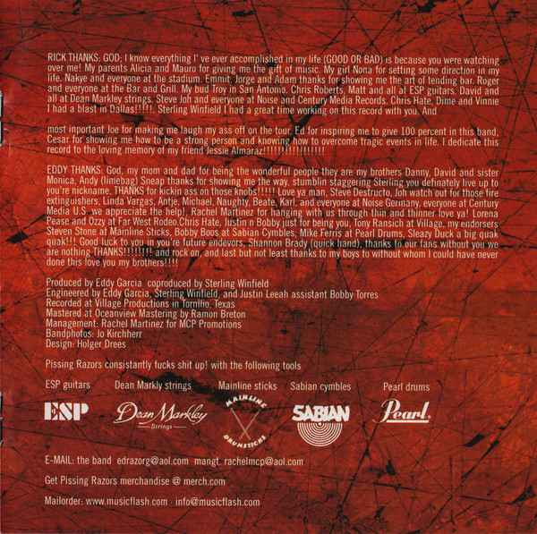 Pissing Razors - Fields Of Disbelief (CD, Album)