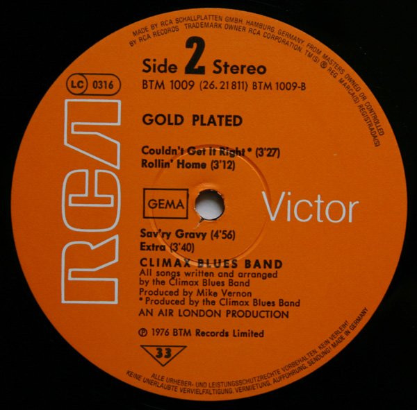 Climax Blues Band - Gold Plated (LP, Album, Gat)