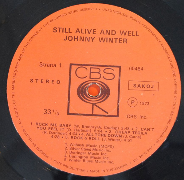 Johnny Winter - Still Alive And Well (LP, Album)