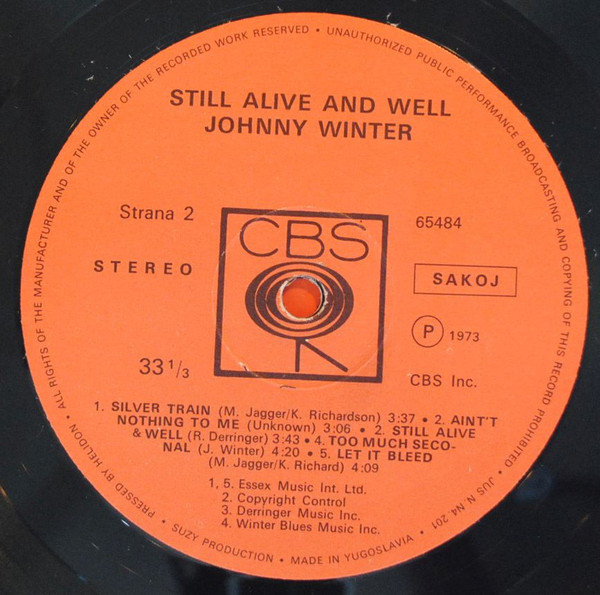 Johnny Winter - Still Alive And Well (LP, Album)