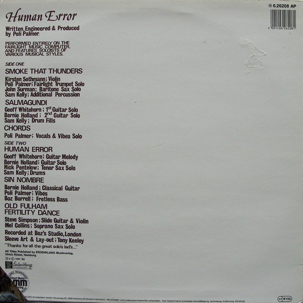 Poli Palmer - Human Error (LP, Album)