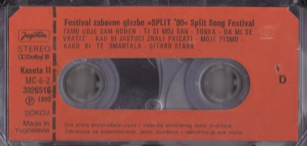 Various - Split '90 (Festival Zabavne Glazbe / Split Song Festival) (2xCass, Album, Comp)