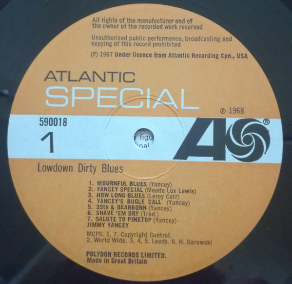 Jimmy Yancey - Lowdown Dirty Blues (LP, Comp, RE)