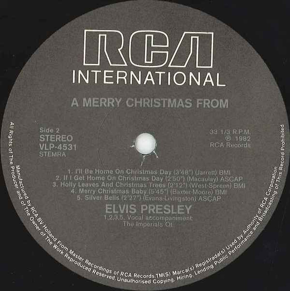 Elvis Presley - A Merry Christmas From Elvis Presley (LP, Album, RE)