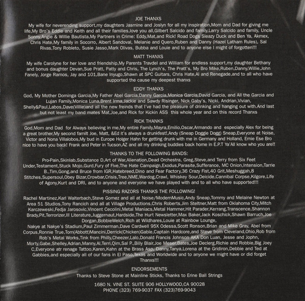 Pissing Razors - Cast Down The Plague (CD, Album)