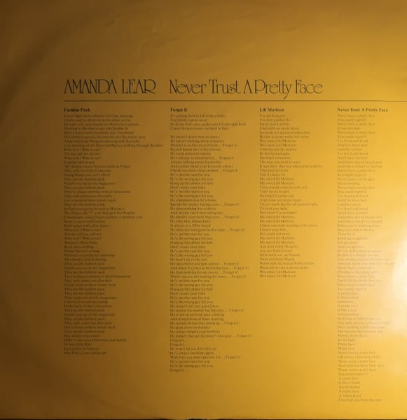 Amanda Lear - Never Trust A Pretty Face (LP, Album)