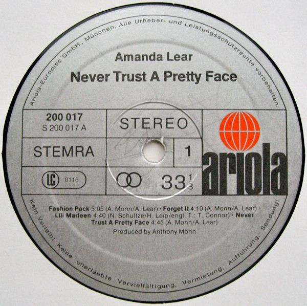 Amanda Lear - Never Trust A Pretty Face (LP, Album)