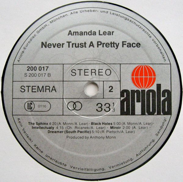 Amanda Lear - Never Trust A Pretty Face (LP, Album)
