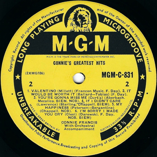 Connie Francis - Connie's Greatest Hits (LP, Comp, Mono)