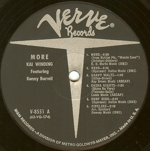 Kai Winding Featuring Kenny Burrell - !!! More !!! (Theme From Mondo Cane) (LP, Album, Mono, MGM)
