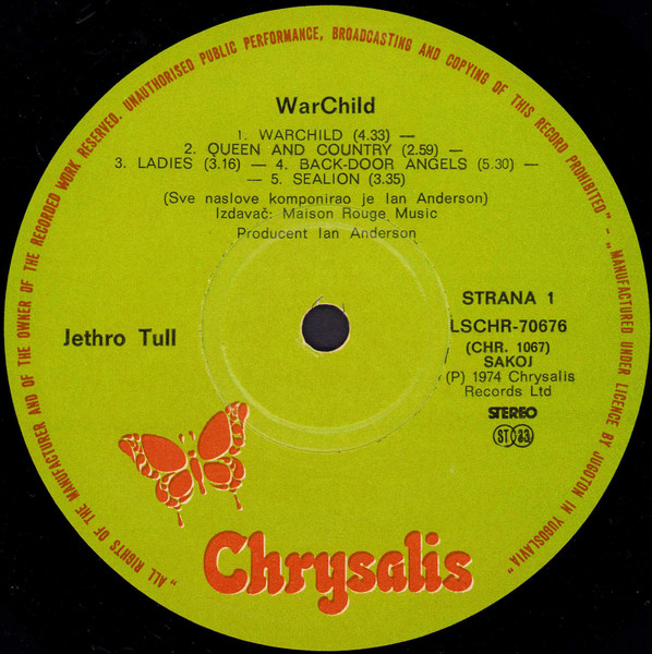 Jethro Tull - War Child (LP, Album)