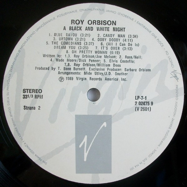 Roy Orbison And Friends* - A Black And White Night Live (LP, Album)