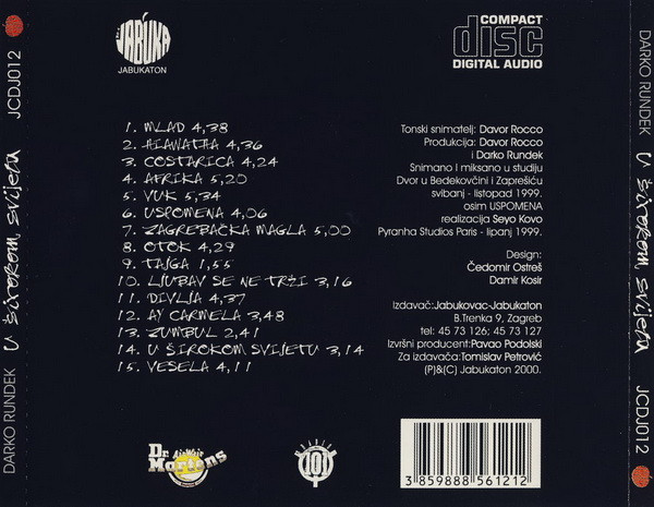 Darko Rundek - U Å irokom Svijetu (CD, Album)