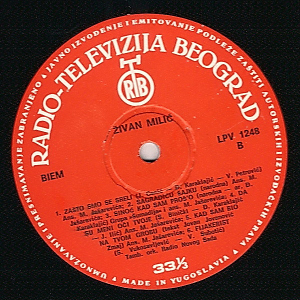 Živan Milić - Stare Gradske Pesme (LP, Album)