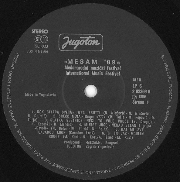 Various - Mesam 89 - PloÄa 1 (LP, Comp)