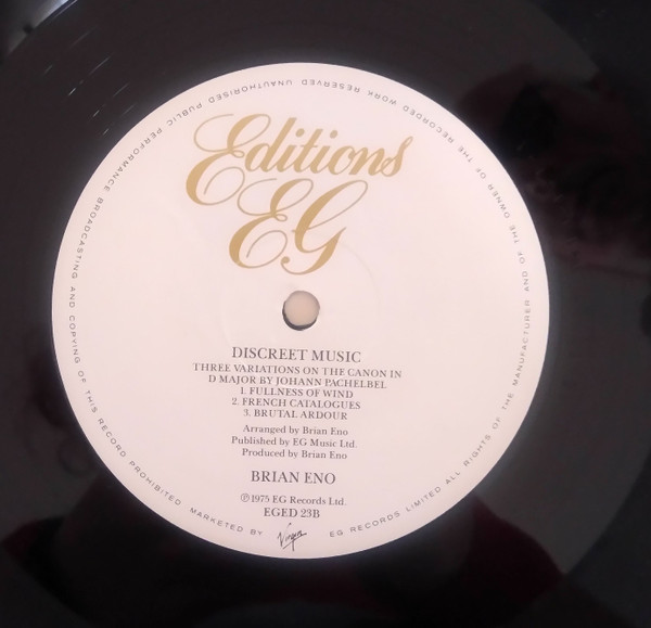 Brian Eno - Discreet Music (LP, Album, RE)