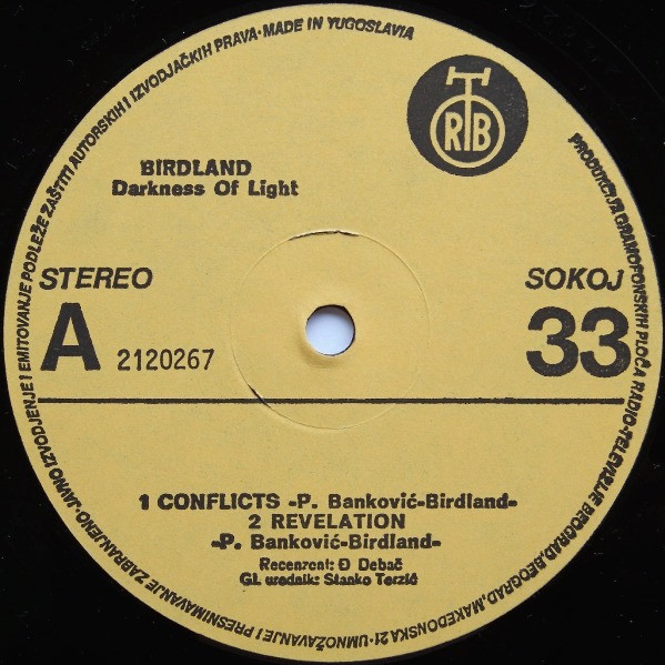Birdland (3) - Darkness Of Light (LP, Album, Yel)