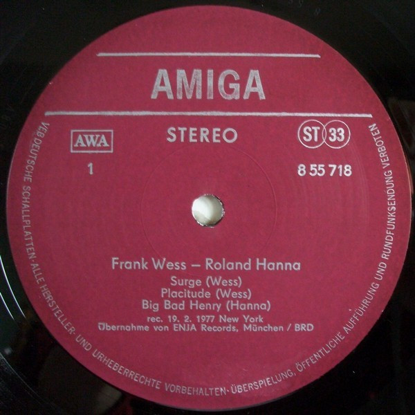 Frank Wess • Roland Hanna - Frank Wess • Roland Hanna (LP, Album)
