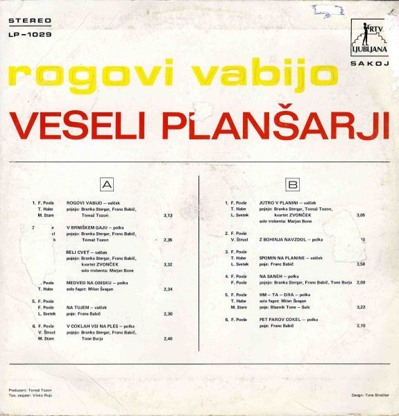 Veseli Planšarji - Rogovi Vabijo (LP, Album, Comp)